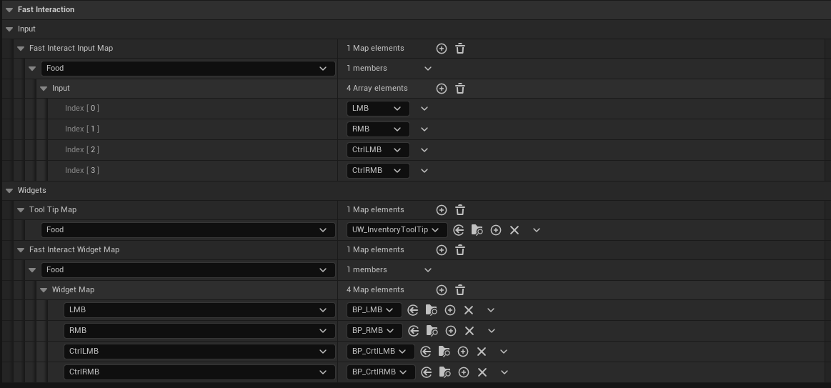 UI and interaction settings example