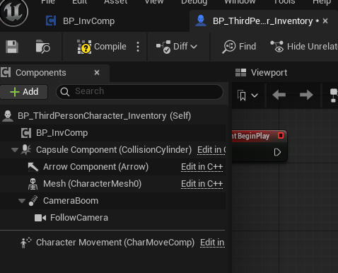 Component added to a Character Blueprint