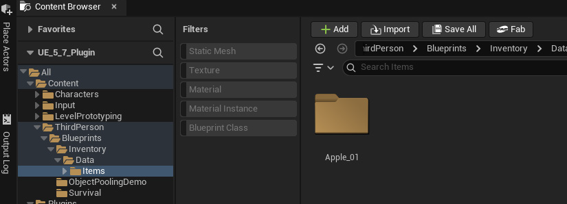 Example project folder organization