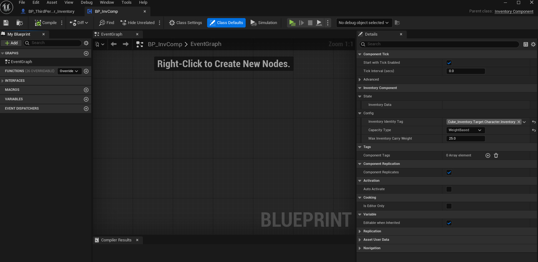 Inventory component configuration